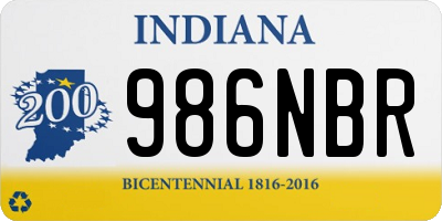 IN license plate 986NBR