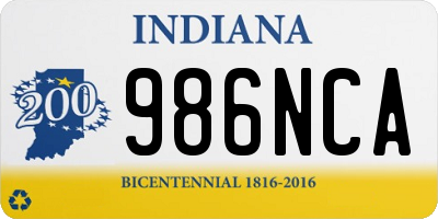 IN license plate 986NCA