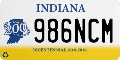 IN license plate 986NCM