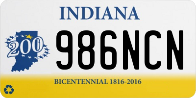 IN license plate 986NCN