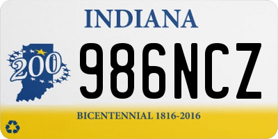 IN license plate 986NCZ