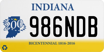 IN license plate 986NDB