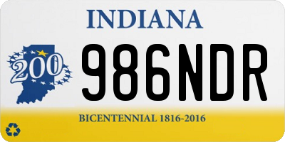 IN license plate 986NDR