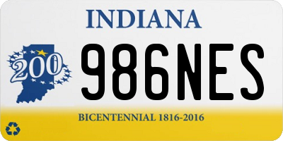 IN license plate 986NES