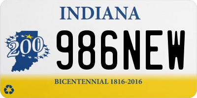 IN license plate 986NEW
