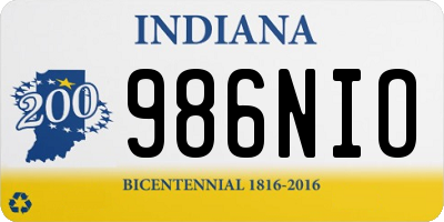 IN license plate 986NIO