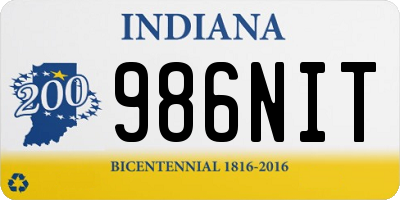 IN license plate 986NIT