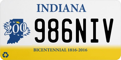 IN license plate 986NIV