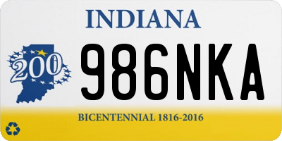 IN license plate 986NKA