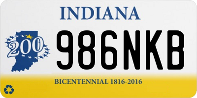 IN license plate 986NKB