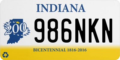 IN license plate 986NKN