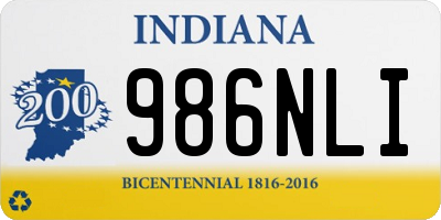 IN license plate 986NLI