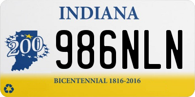 IN license plate 986NLN