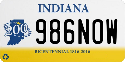 IN license plate 986NOW