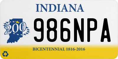 IN license plate 986NPA