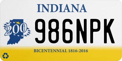 IN license plate 986NPK