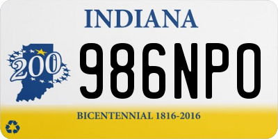 IN license plate 986NPO