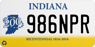 IN license plate 986NPR
