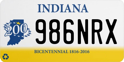 IN license plate 986NRX