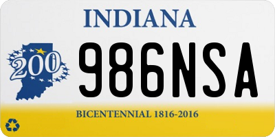 IN license plate 986NSA