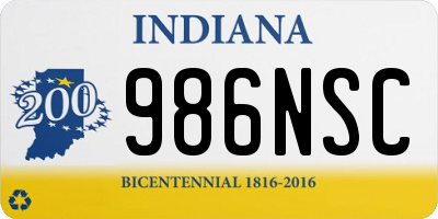 IN license plate 986NSC