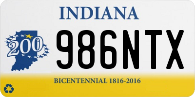 IN license plate 986NTX
