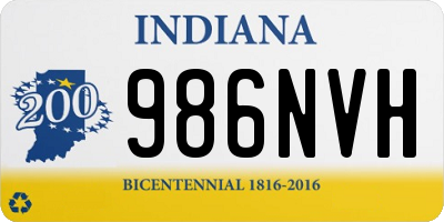 IN license plate 986NVH