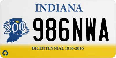 IN license plate 986NWA