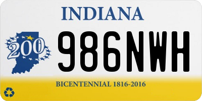 IN license plate 986NWH