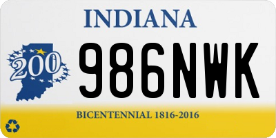 IN license plate 986NWK