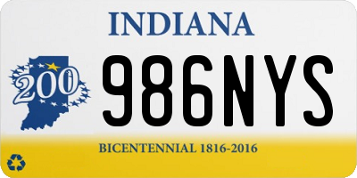 IN license plate 986NYS