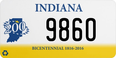 IN license plate 986O