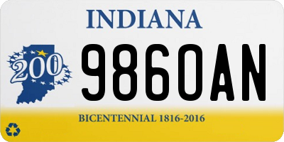 IN license plate 986OAN