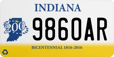 IN license plate 986OAR