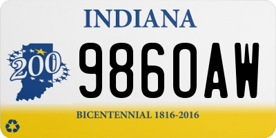 IN license plate 986OAW