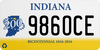 IN license plate 986OCE