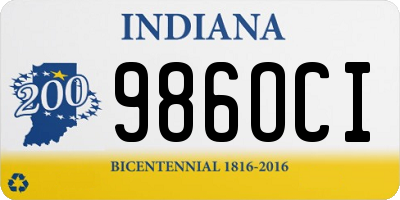 IN license plate 986OCI