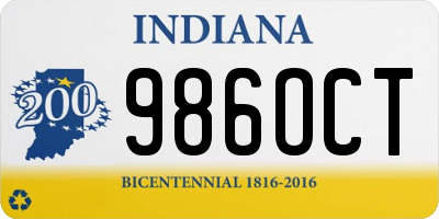 IN license plate 986OCT