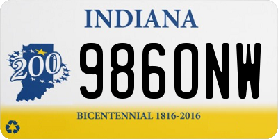 IN license plate 986ONW