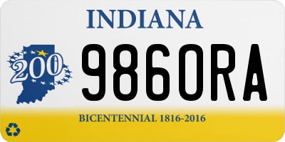 IN license plate 986ORA