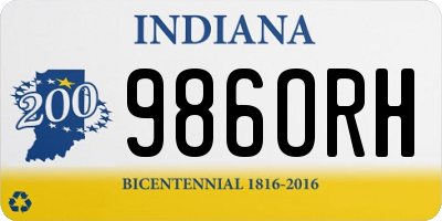 IN license plate 986ORH