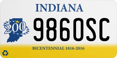 IN license plate 986OSC