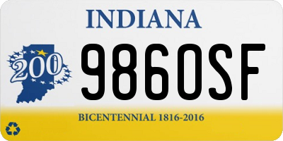 IN license plate 986OSF