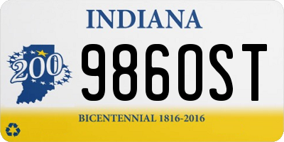 IN license plate 986OST