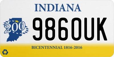 IN license plate 986OUK