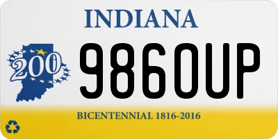 IN license plate 986OUP