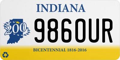 IN license plate 986OUR