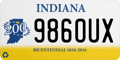 IN license plate 986OUX