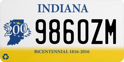 IN license plate 986OZM