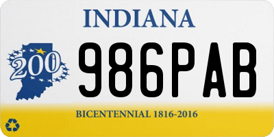 IN license plate 986PAB
